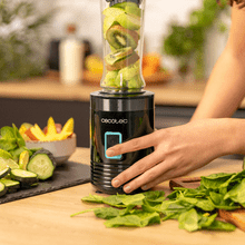 Power Titanium 350 EasyGo Batidora De Smoothies Con Vaso Portátil, 4 Cuchillas Con Recubrimiento De Titanio Negro Y 350 W.