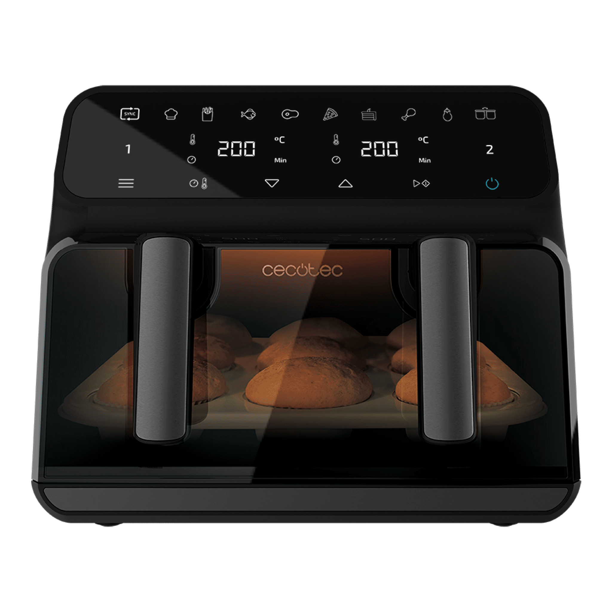 Cecofry Advance 9000 Window Friggitrice digitale dietetica capacità 9 L con parete divisoria mobile, doppia temperatura, finestra e tecnologia PerfectCook.