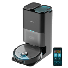 Conga 20090 ProAI InfinitySoap Cut&Spa Robot aspirapolvere. Tecnologia laser e di rilevamento degli oggetti. Base autosvuotante con serbatoi per acqua pulita e sporca, sacchetto per la polvere e distributore di sapone. Autopulizia e asciugatura delle spazzole. Spazzole rotanti, sollevabili ed estensibili. Pressione di aspirazione di 8000 Pa. Controllo via app e assistenti virtuali. Sistema Hair Cutting nella base autosvuotante per rimuovere i peli dalla spazzola.