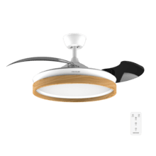 EnergySilence Aero 4320 Invisible Wood&White Ventilatore da soffitto da 35 W, 6 velocità, pale a scomparsa, telecomando e luce LED con 3 intensità