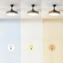EnergySilence Aero 4320 Invisible Wood&Black Ventilatore da soffitto da 35 W, 6 velocità, pale a scomparsa, telecomando e luce LED con 3 intensità
