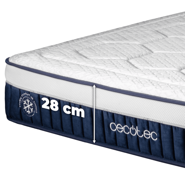 Flow CecoFresh 2700 CoolConfort Hybrid 80 x 190 cm Colchón con núcleo de muelles ensacados y tecnología innovadora CoolConfort para una sensación ultra refrescante durante el descanso. Altura 27 cm.